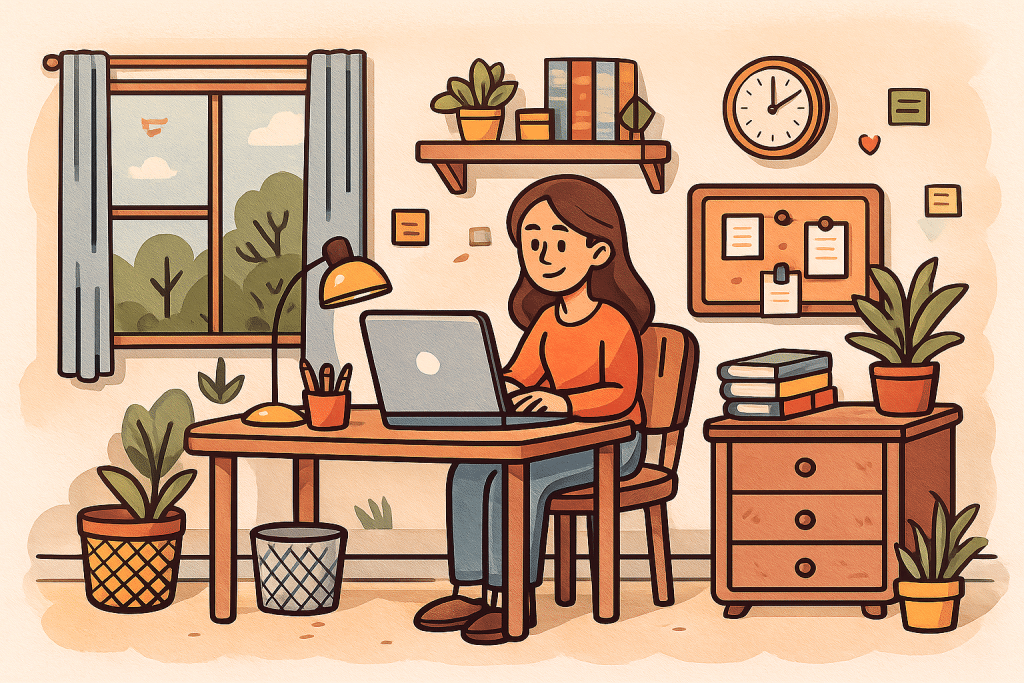 steps to organize a productive home office